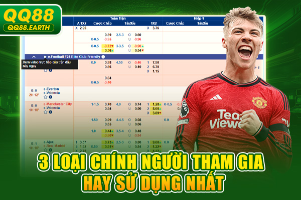 3 loại chính người tham gia hay sử dụng nhất