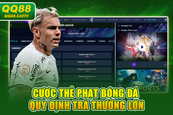 Cược thẻ phạt bóng đá quy định trả thưởng lớn